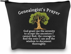 MEIKIUP Funny Genealogist Cosmetic Bag Family Researcher Gift Genealogist's Prayer for Historian Researcher Genealogy (Genealogist Bag)