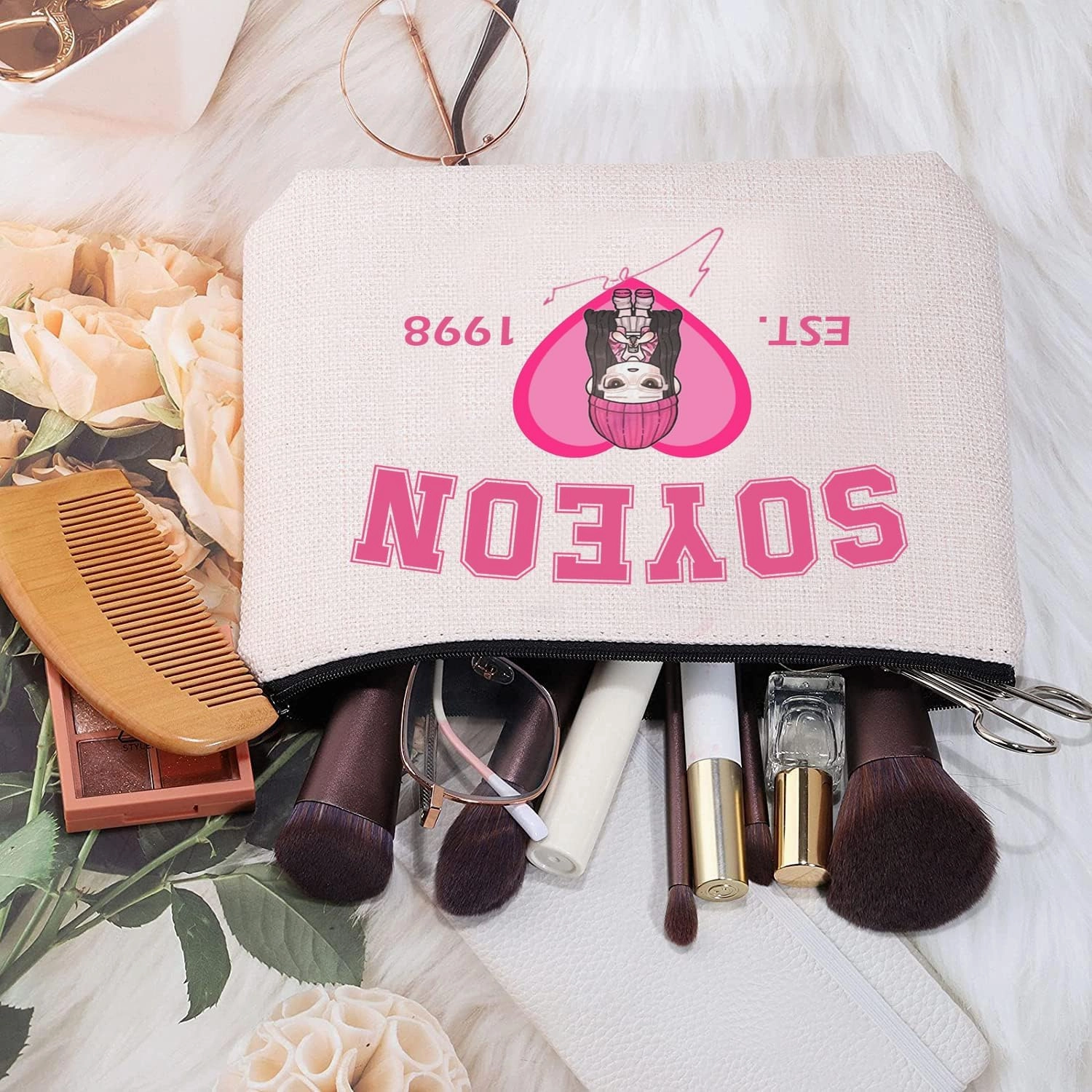 MEIKIUP Korean Group G-Ide Member Makeup Bag K-pop Group Fans Gift World Tour Merchandise K-pop Music Lover Gift (SY98 bag)