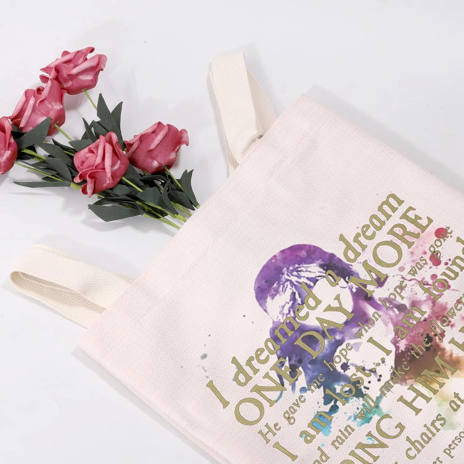 MEIKIUP Les Aesthetic Mis Quote Musical Canvas Tote Bag Musical Theater Fans Gift I Dreamed a Dream Tote Bag
