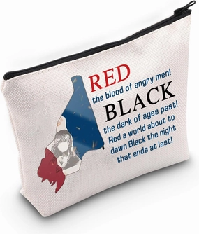 MEIKIUP Les Aesthetic Mis Quote Musical Makeup Bag Travel Toiletry Bag Musical Theater Fans Gift (RED blood Bag)