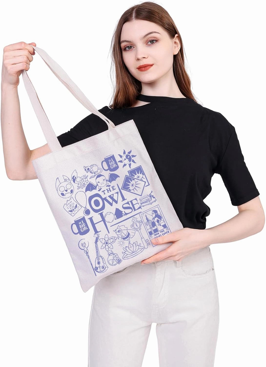 MEIKIUP Owl Inspired Gift Owl Characters Makeup Bag Tote Bag Hexside Magic Gift (owl tote bag)