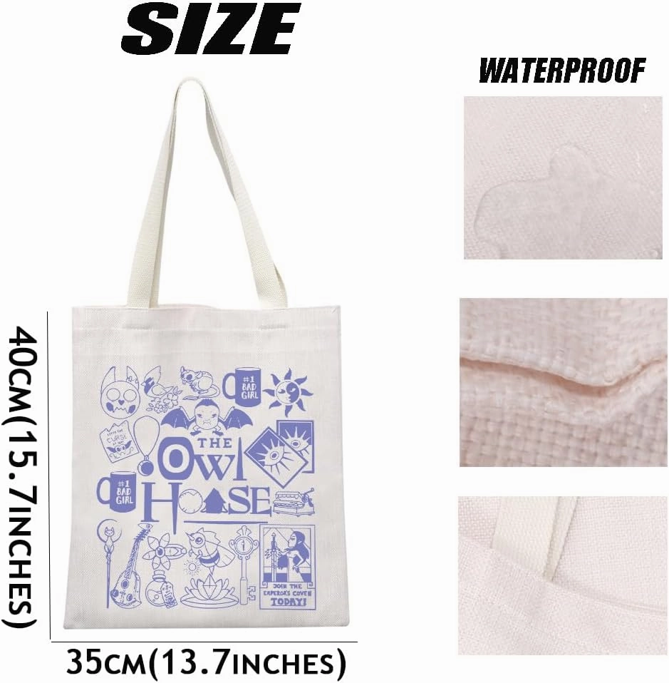 MEIKIUP Owl Inspired Gift Owl Characters Makeup Bag Tote Bag Hexside Magic Gift (owl tote bag)