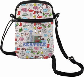MEIKIUP Seattle Travel Makeup Bag Seattle Gift Seattle Landmarks Zipper Pouch Bag Seattle Souvenir for Seattle Traveller (Seattle CB)