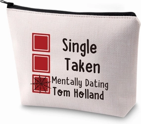 MEIKIUP Single Taken Mentally Dating Tom H Cosmetic Bag Spider Fan Gifts for Women