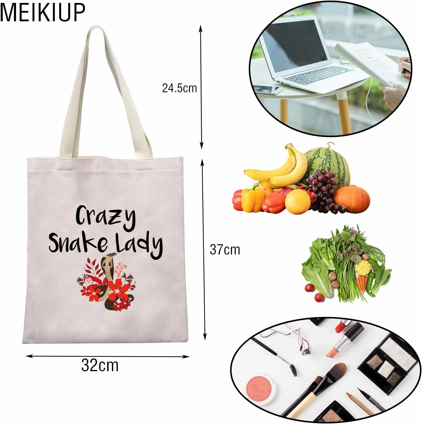 MEIKIUP Snake Lover Gift Snake Lady Makeup Bag Snake Owner Gifts Vet Assistants Cosmetic Bag Reptile Owner Gift