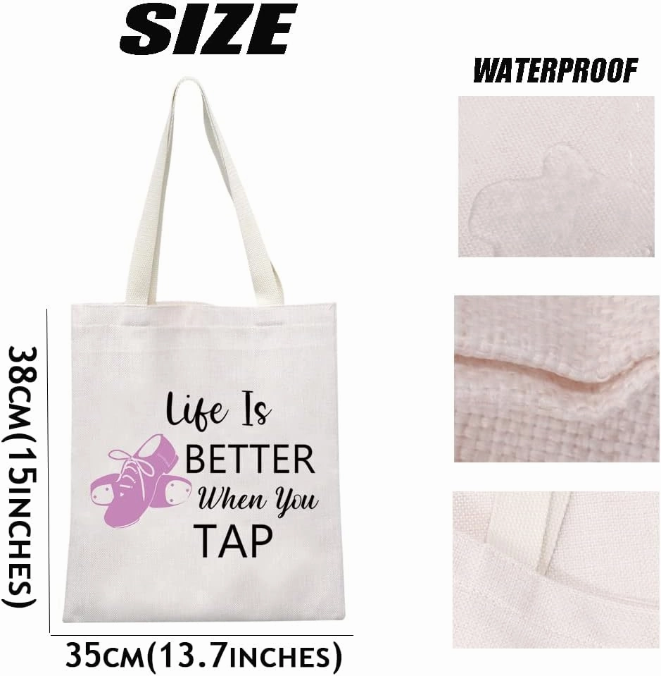 MEIKIUP Tap Dance Makeup Bag for Dancer Teacher Gift - Life Is Better When You Can Tap Dance - Cosmetic Bag