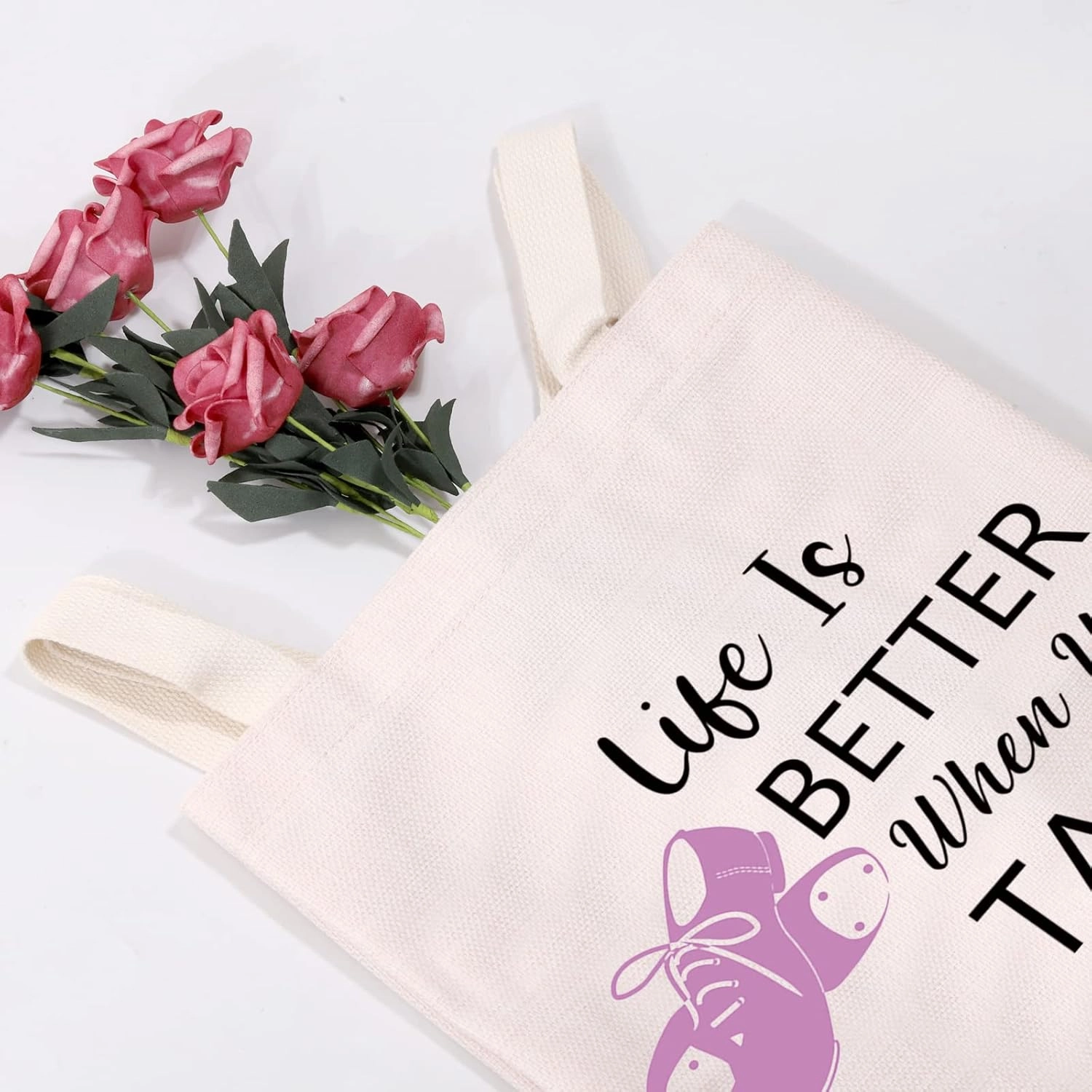MEIKIUP Tap Dance Makeup Bag for Dancer Teacher Gift - Life Is Better When You Can Tap Dance - Cosmetic Bag