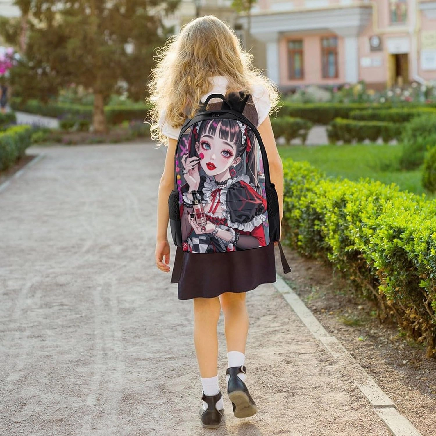 Men Women Lightweight Beautiful Gothic Makeup Woman Neon Art Casual Daypack Big Capacity Bookbag With Padded Straps for Gym Travel Walking Cycling