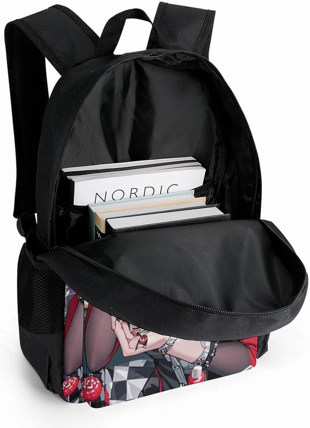 Men Women Lightweight Beautiful Gothic Makeup Woman Neon Art Casual Daypack Big Capacity Bookbag With Padded Straps for Gym Travel Walking Cycling