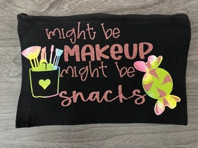 Might Be Makeup Snacks Canvas Bag for Stylish Organization