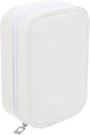 Mikinona Travel Makeup Organizer Lighted Mirror Elegant Cosmetic Case for Women Faux Design Neat Storage for Makeup Jewelry for Home Travel Use