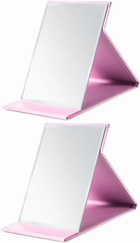 Mirror Makeup Mirror,Hand held Mirror, Makeup Accessories Travel Desk Handheld (Color : Pinkx2pcs 25.5 * 18cmx2pcs, Size : Pinkx2pcs)