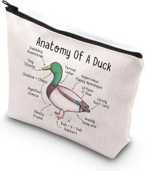 MNIGIU Duck Cosmetic Bag Anatomy Of A Duck Duck Lover Gift Travel Zipper Pouch Duck Farm Farmer Gift (Anatomy Duck bag)