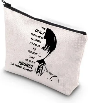 MNIGIU Levi Ackerman Gift Anime Lover Cosmetic Makeup Bag Anime Fan Gift (choice made bag)