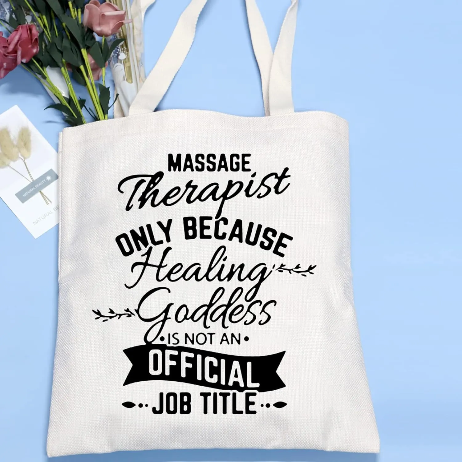 MNIGIU Massage Therapist Cosmetic Makeup Bag Massage Therapy Zipper Pouch Bag Chiropractor Graduation Gift (massage therapist tote bag)