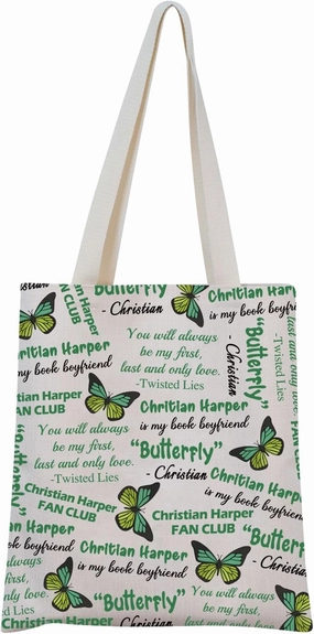 MNIGIU Twisted Hate Book Tote Bag Bookish Gift Twisted Fandom Gift Twisted Series Merchandise
