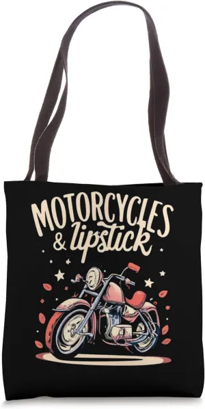 Motorcycles And Lipstick Motorbike Riders Makeup Motor Gear Tote Bag
