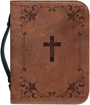 Mumeson Bible Cover Water Resistant PU Leather Handbag Tote Bag for Women Men Scripture Church Bag
