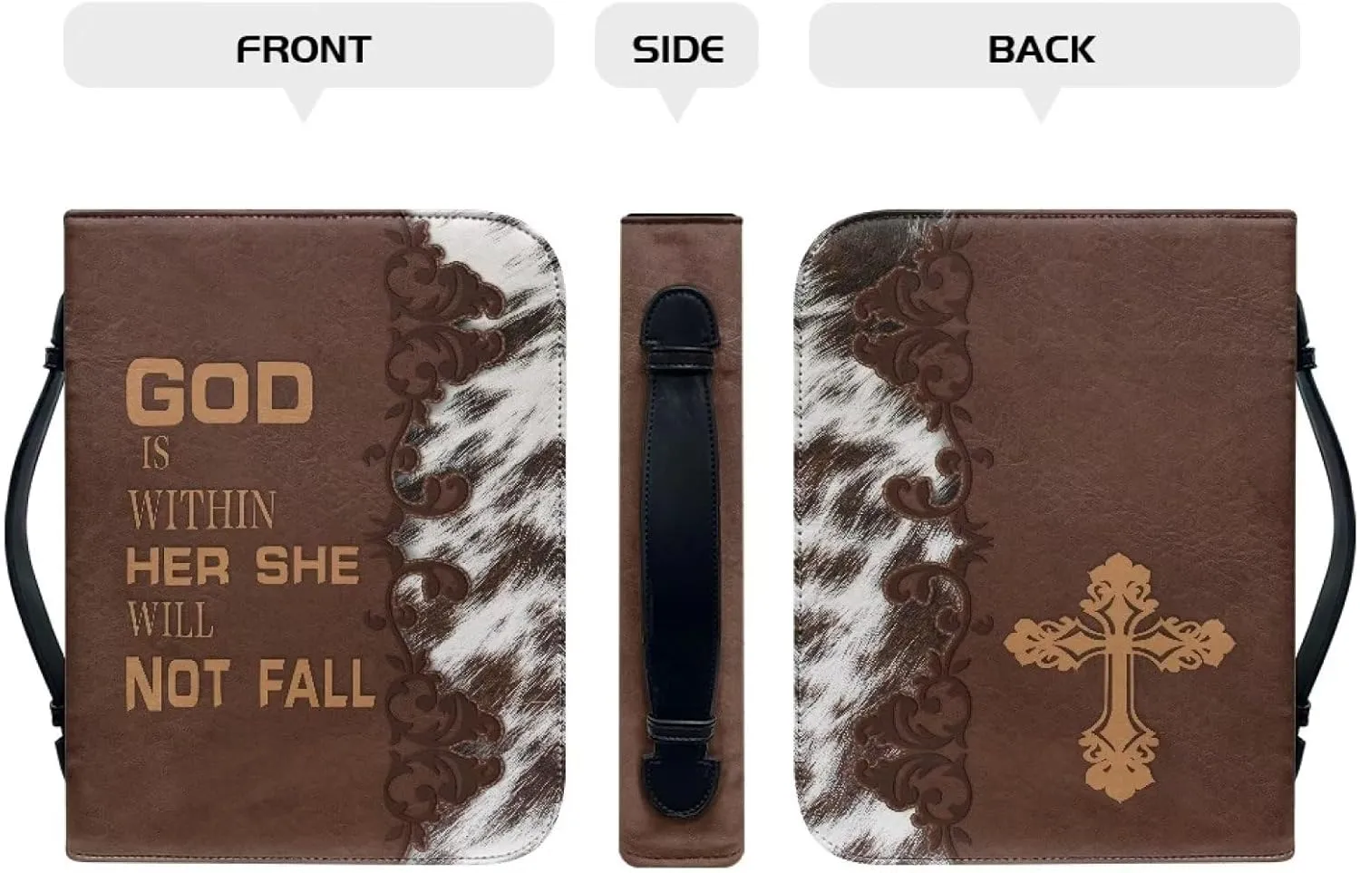 Mumeson Bible Covers for Women Leather Bible Carrying Case Organizer Bag Standard Size Large Capacity Bible Holder