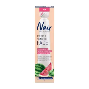 Nair Prep & Smooth Face Hair Remover, Hydrating with Watermelon Extract & Hyaluronic Acid, Removes Facial Hair & Fuzz, Smooths & Exfoliates, Dermatologist Tested, 1.76 oz (Pack of 2)