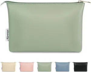 Narwey Small Makeup bag for Purse, Small Makeup Pouch for Purse Cosmetic Bag with Zipper, Cute PU Leather Make up Pouch for Women Girls (Mint Green)