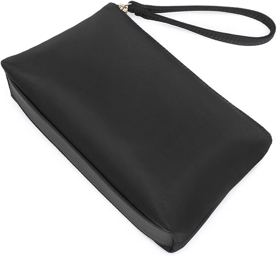 Nylon Wristbands Bag Makeup Pouch for Purse Waterproof Wristbands Bag with Zipper Pocket Credit Card Pouch