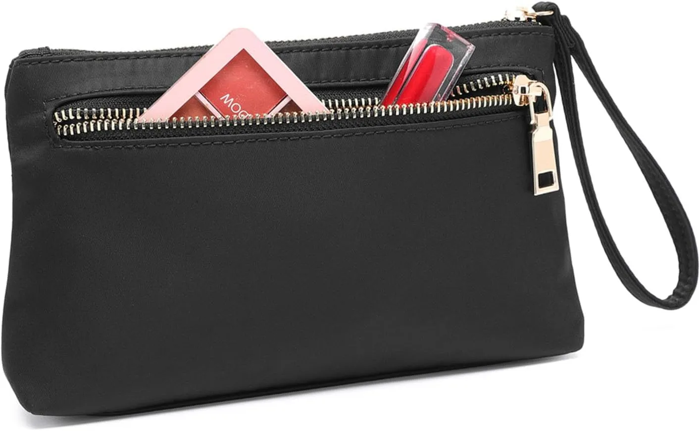 Nylon Wristbands Bag Makeup Pouch for Purse Waterproof Wristbands Bag with Zipper Pocket Credit Card Pouch