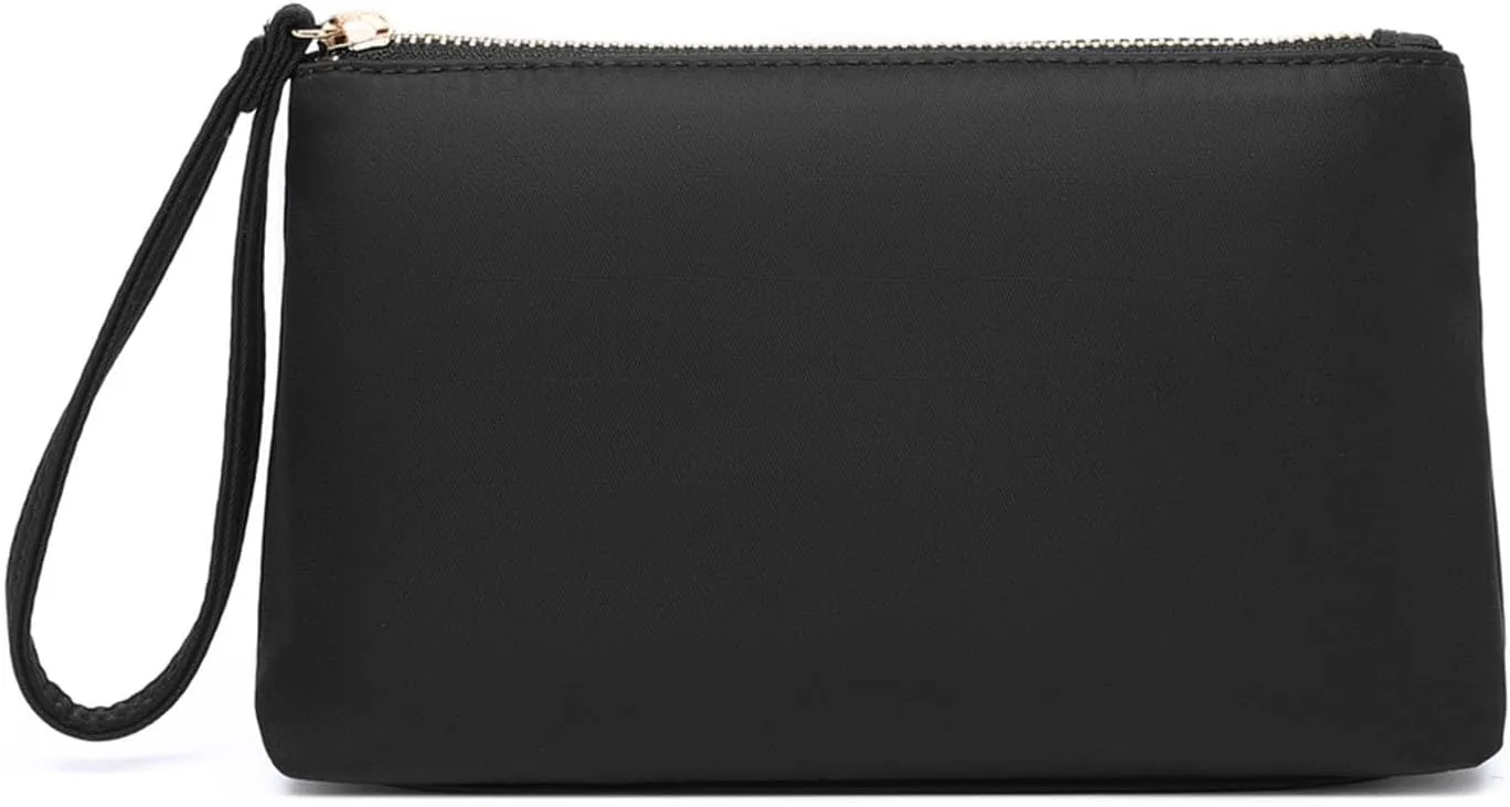 Nylon Wristbands Bag Makeup Pouch for Purse Waterproof Wristbands Bag with Zipper Pocket Credit Card Pouch