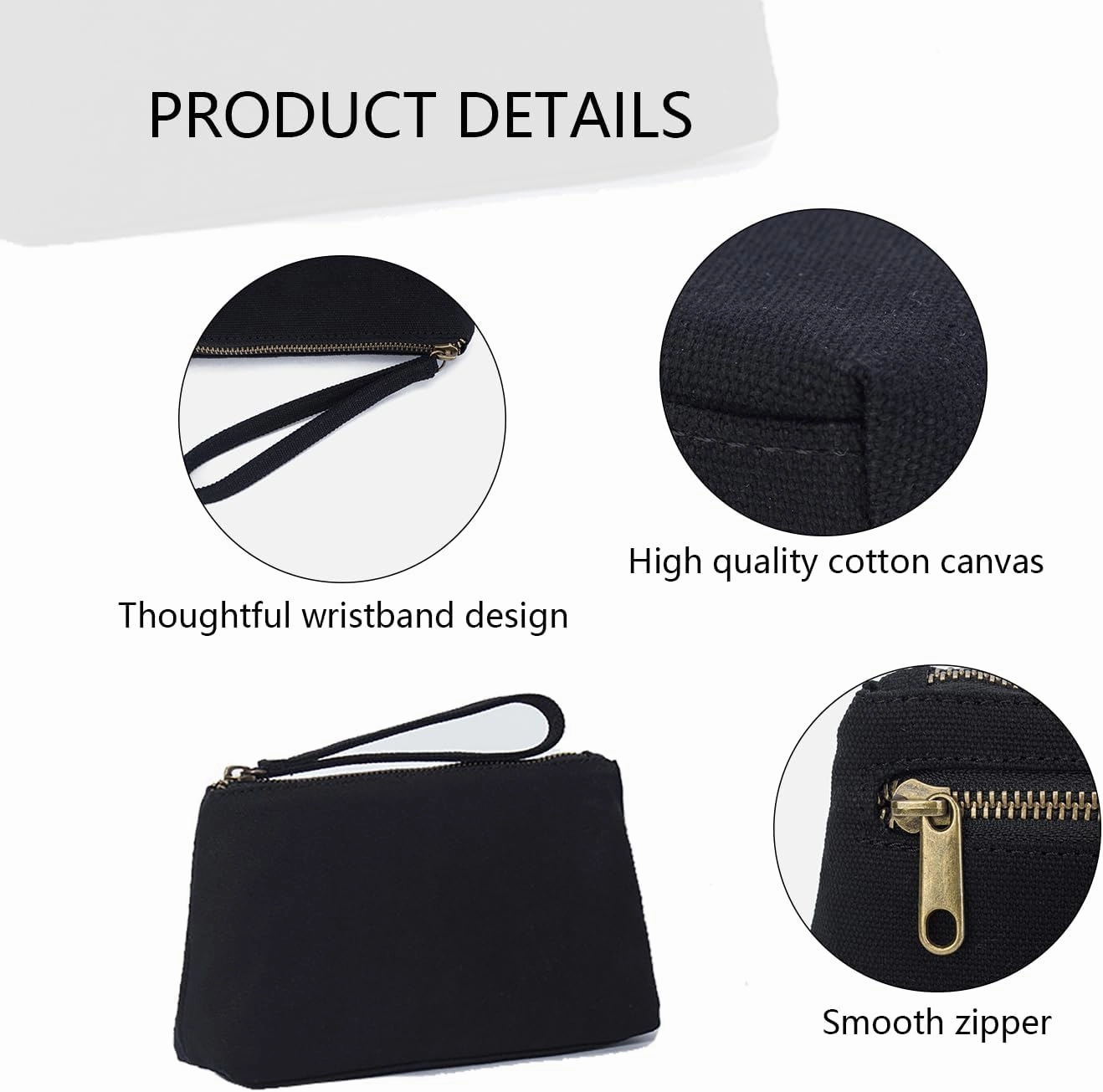 Nylon Wristbands Bag Makeup Pouch for Purse Waterproof Wristbands Bag with Zipper Pocket Credit Card Pouch