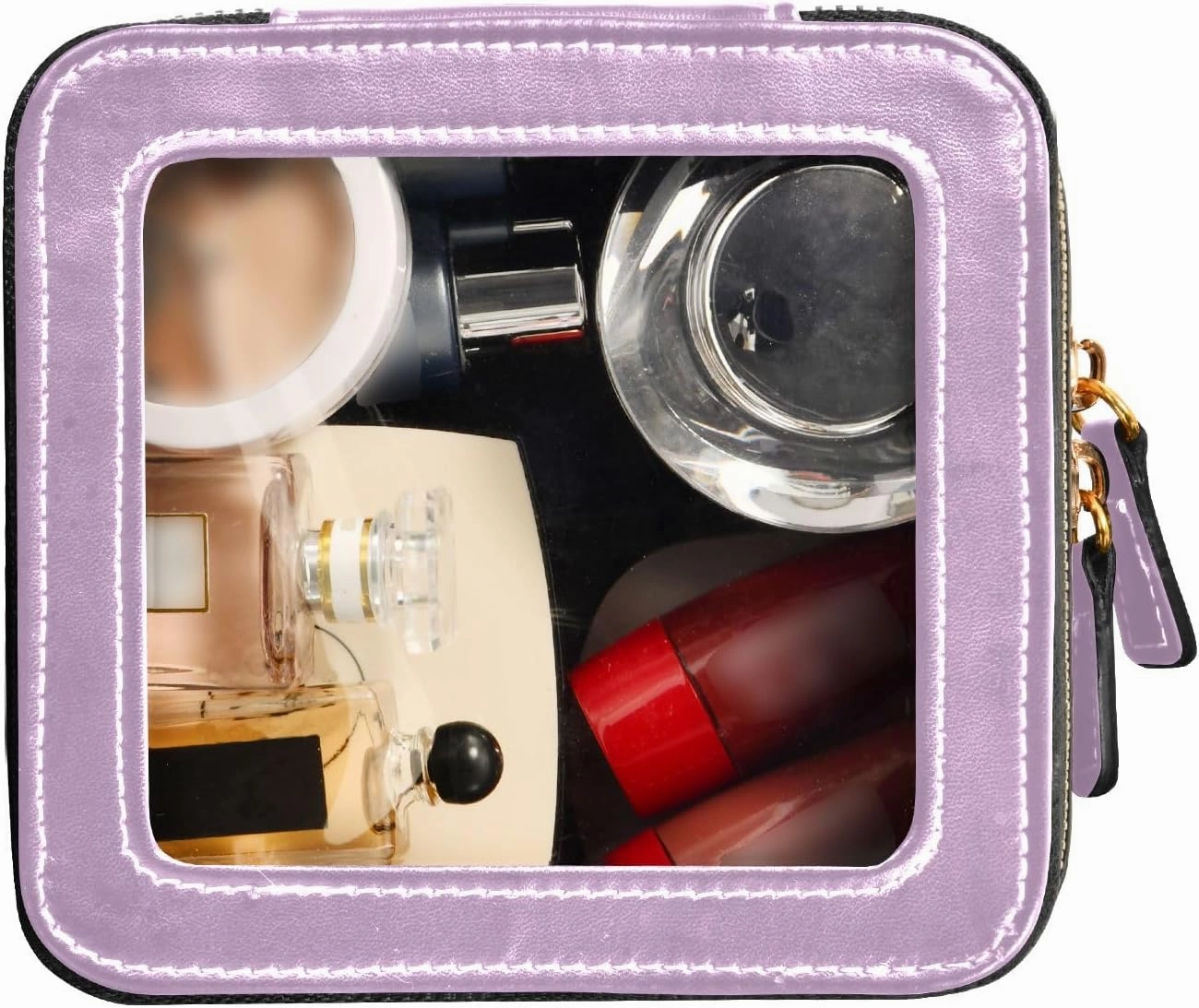 ODAWA Lilac Clear Makeup Bag Transparent Travel Cosmetic Makeup Case Car Makeup Organizer
