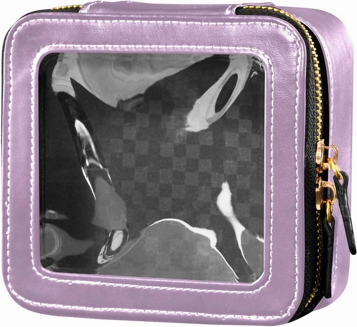 ODAWA Lilac Clear Makeup Bag Transparent Travel Cosmetic Makeup Case Car Makeup Organizer
