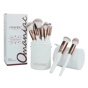 OMANIAC Makeup Brush Set 20Pcs with Storage Case.Used for Powder,Foundation,Highlight,Eye Shadow,Concealer,etc.Suitable for Makeup Beginners,Best Gift for Women/Girls（White）
