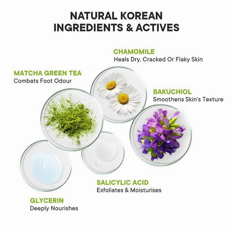 Pedicure Foot Mask with Matcha Green Tea (Pack of 3)
