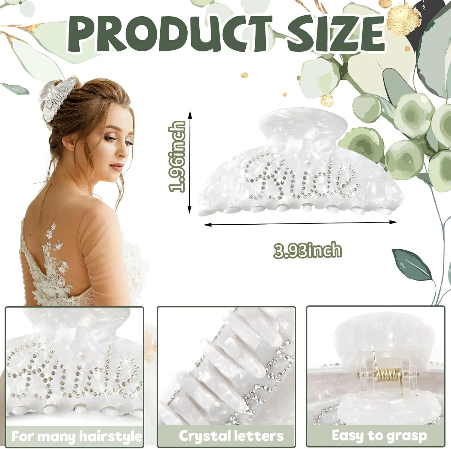 Personalized Initial Letter J Wedding Bride Slippers, Bride to Be Gifts, Bridal Shower Gifts, Bride Hair Clip MRS Makeup Bag