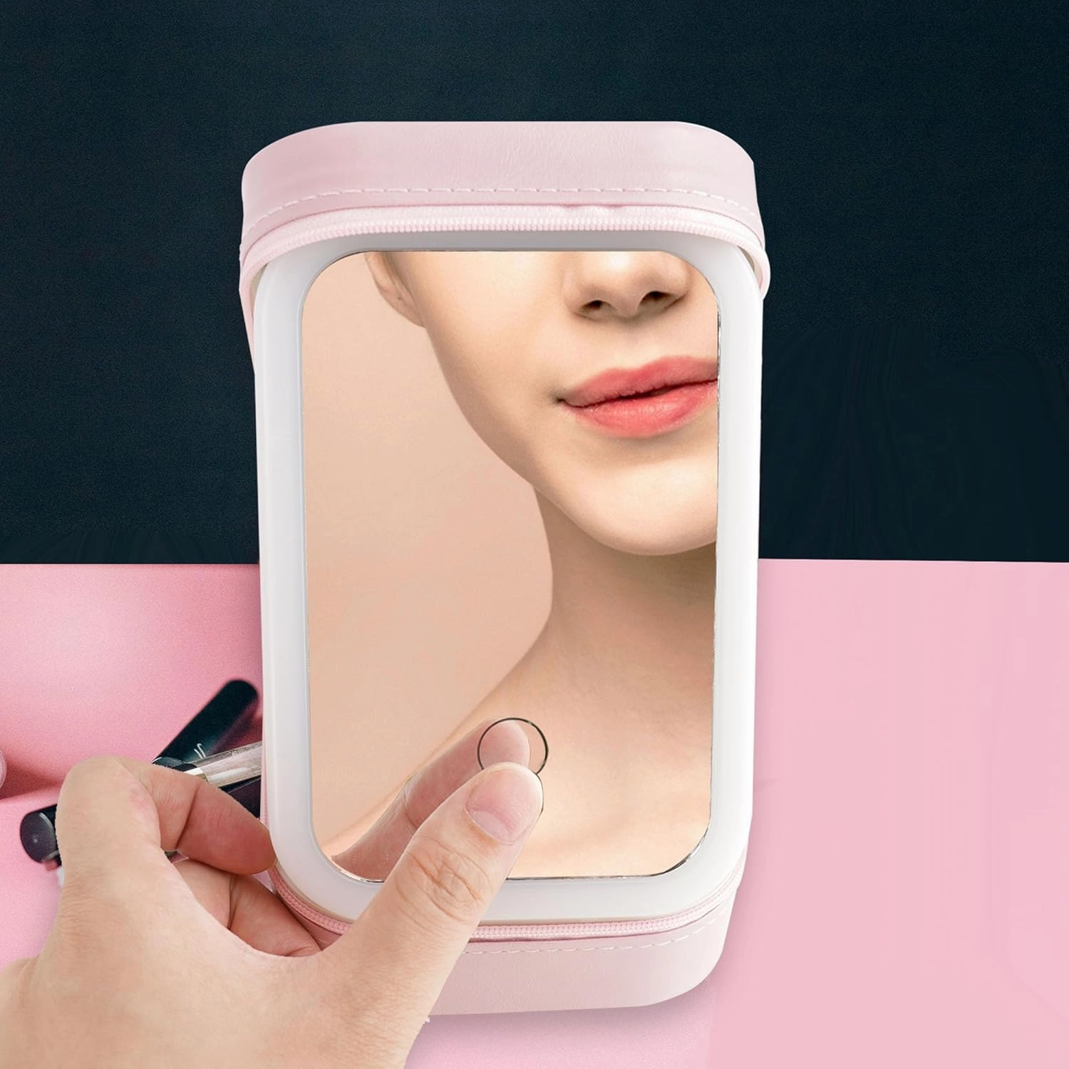 Personalized Custom Travel Case for Makeup Storage, Waterproof Leather Organizer With Led Mirror, Gifts for Her or Mom and Daughter