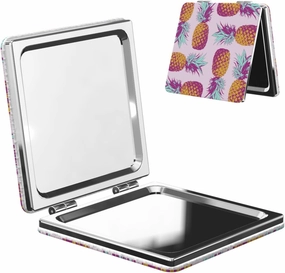 Peynir Pineapple Pink Women Handheld Makeup Mirror Portable Compact Mirror Folding Mini Cosmetic Mirror