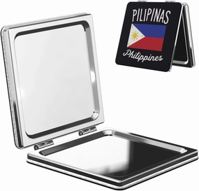 Philippines Flag Women Small Makeup Mirror Portable Pocket Cosmetic Mirror for Travel