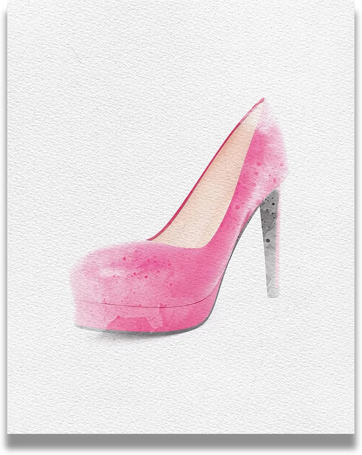 Pink High Heels Wall Art Decor for Women and Girls - Fashion Wall Decor for Vanity, Closet or Bathroom - Fashion Design Glamour Wall Art For Women, Teens, Girls - 32x40 ready to hang canvas