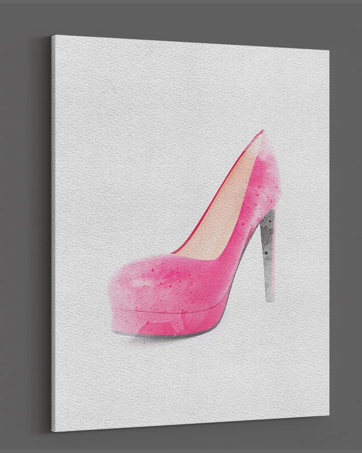 Pink High Heels Wall Art Decor for Women and Girls - Fashion Wall Decor for Vanity, Closet or Bathroom - Fashion Design Glamour Wall Art For Women, Teens, Girls - 32x40 ready to hang canvas