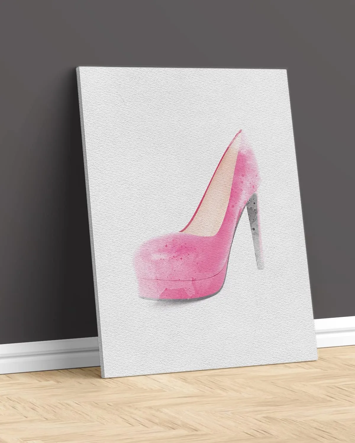 Pink High Heels Wall Art Decor for Women and Girls - Fashion Wall Decor for Vanity, Closet or Bathroom - Fashion Design Glamour Wall Art For Women, Teens, Girls - 32x40 ready to hang canvas