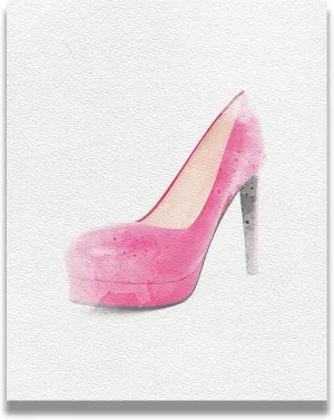 Pink High Heels Wall Art Decor for Women and Girls - Fashion Wall Decor for Vanity, Closet or Bathroom - Fashion Design Glamour Wall Art For Women, Teens, Girls - 32x40 ready to hang canvas