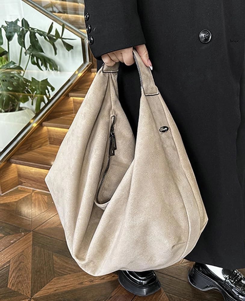 Pocadri Suede Tote Bags for Women Vegan Leather Handbag Work Slouchy Bag Shoulder Hobo Purse Tote Handbag