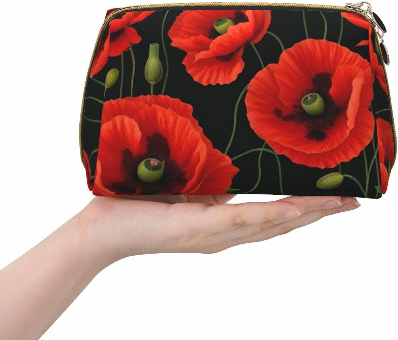 Poppy Flowers Toiletry Pouch, Travel-Friendly Makeup Organizer For Makeup Brushes, Lipsticks