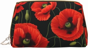 Poppy Flowers Toiletry Pouch, Travel-Friendly Makeup Organizer For Makeup Brushes, Lipsticks