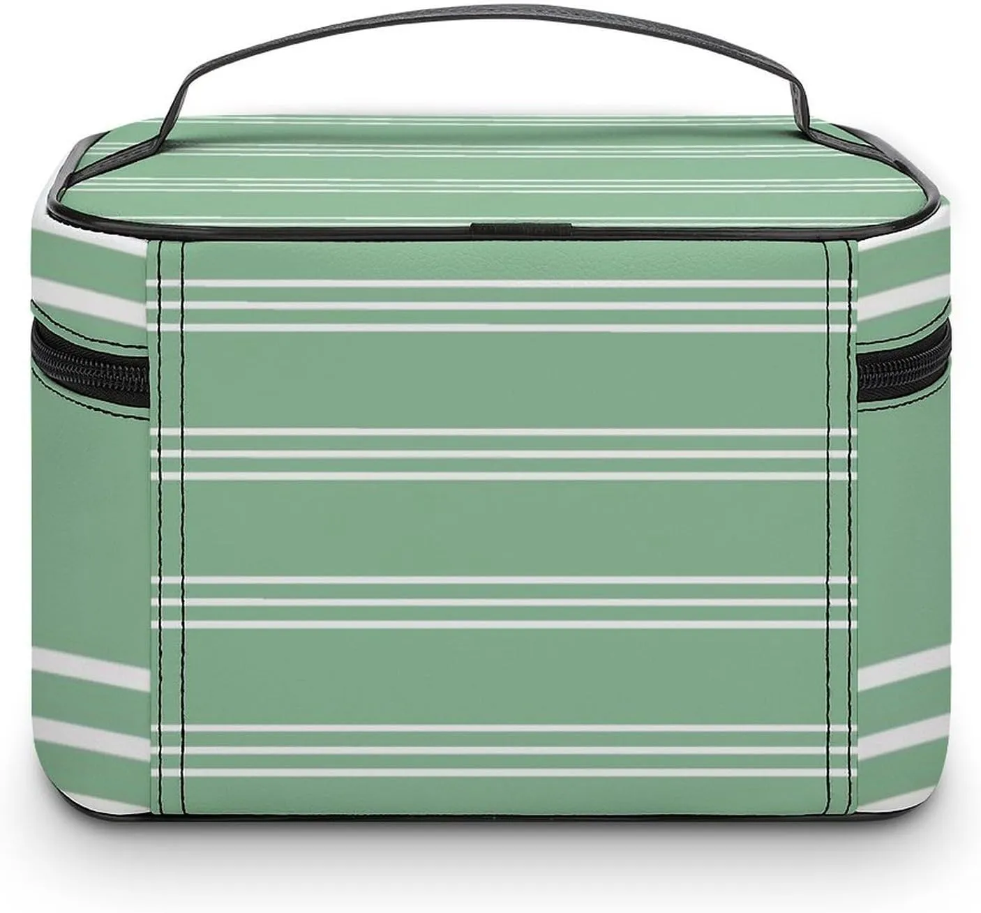 Portable Make Bag, Green Stripes Cosmetic Case Portable Cosmetic Portable Organizer for Men & Women