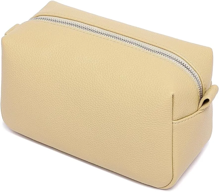 PU leather Organizer Bag Lightweight Cosmetic Bag with Ring Clasp Perfect Travel Makeup Bag for Women (Ground Lotus/PU)