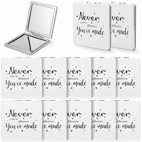 Qunclay 12 Pcs Employee Appreciation Gifts, Mini Compact Mirror for Women Inspirational Makeup Mirror Favors for Graduation Students Teachers Volunteer Nurse