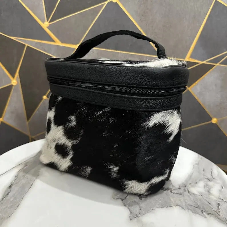Real Cowhide Beauty Box | Handmade Cowhide Makeup Box