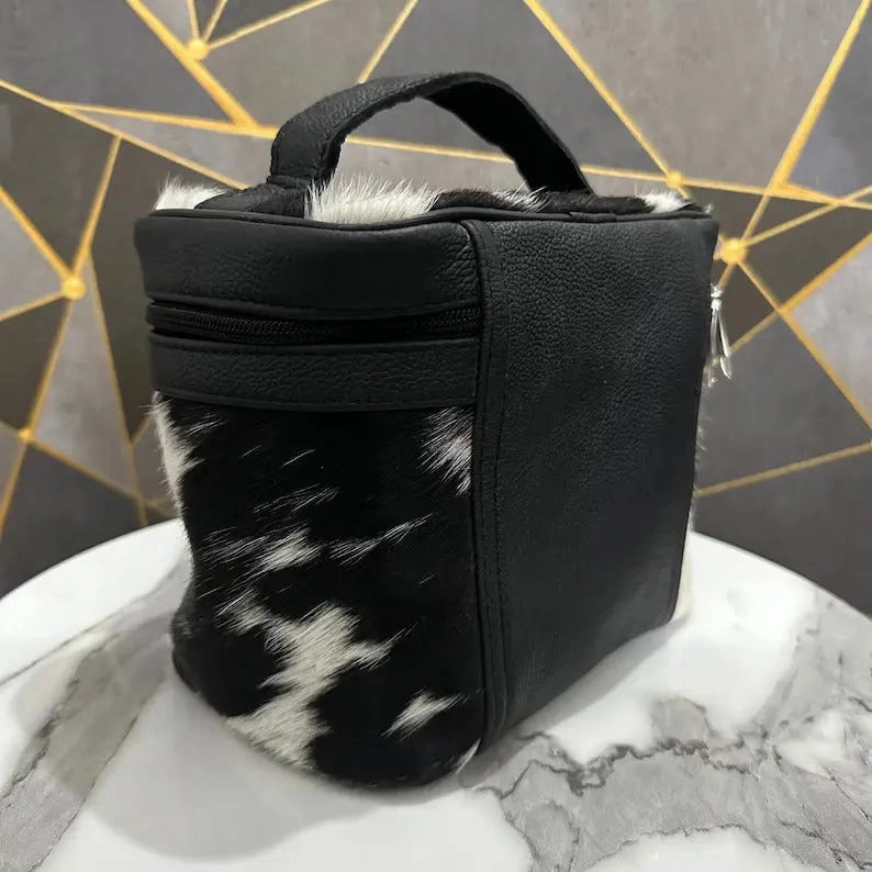 Real Cowhide Beauty Box | Handmade Cowhide Makeup Box