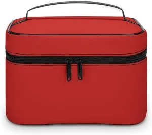 Red Or Choose Your Color Cosmetic Bag, Travel Portable Makeup Bag for Purse Pouch Beauty Zipper Organizer Toiletry Bag for Women